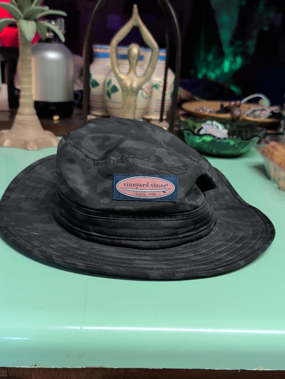 Vineyard Vines Black Camo Bucket Hat